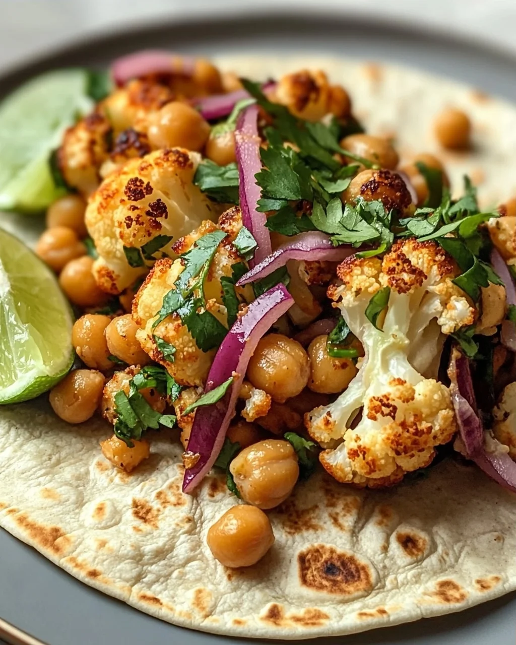 Chili Limetten Kichererbsen Blumenkohl Wrap – Gesund & Lecker!