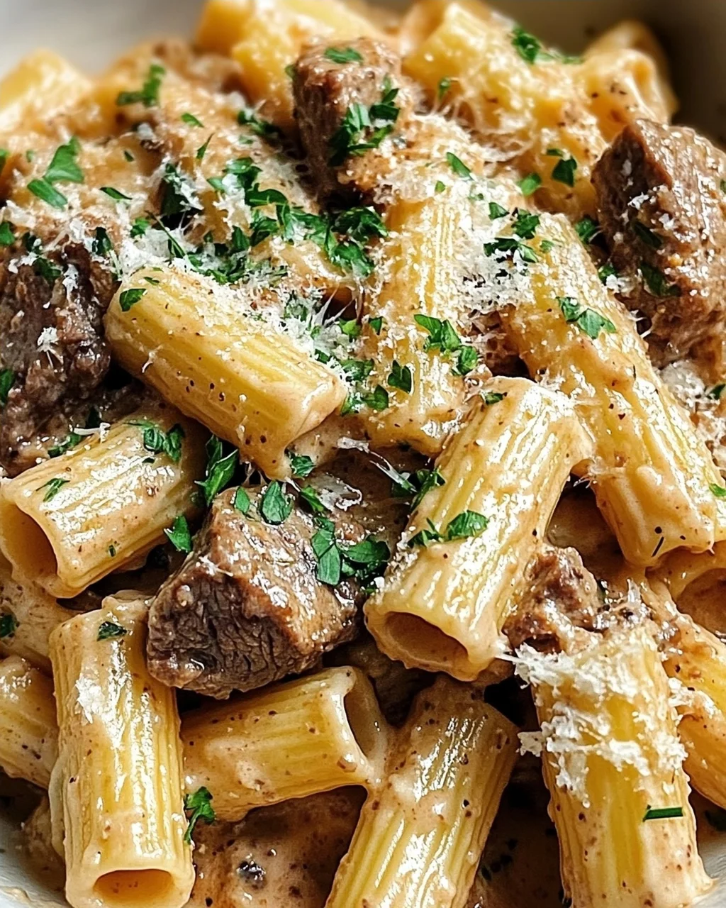 Cremige Parmesan-Rinder-Rigatoni: Herzhaft, schnell & unwiderstehlich!