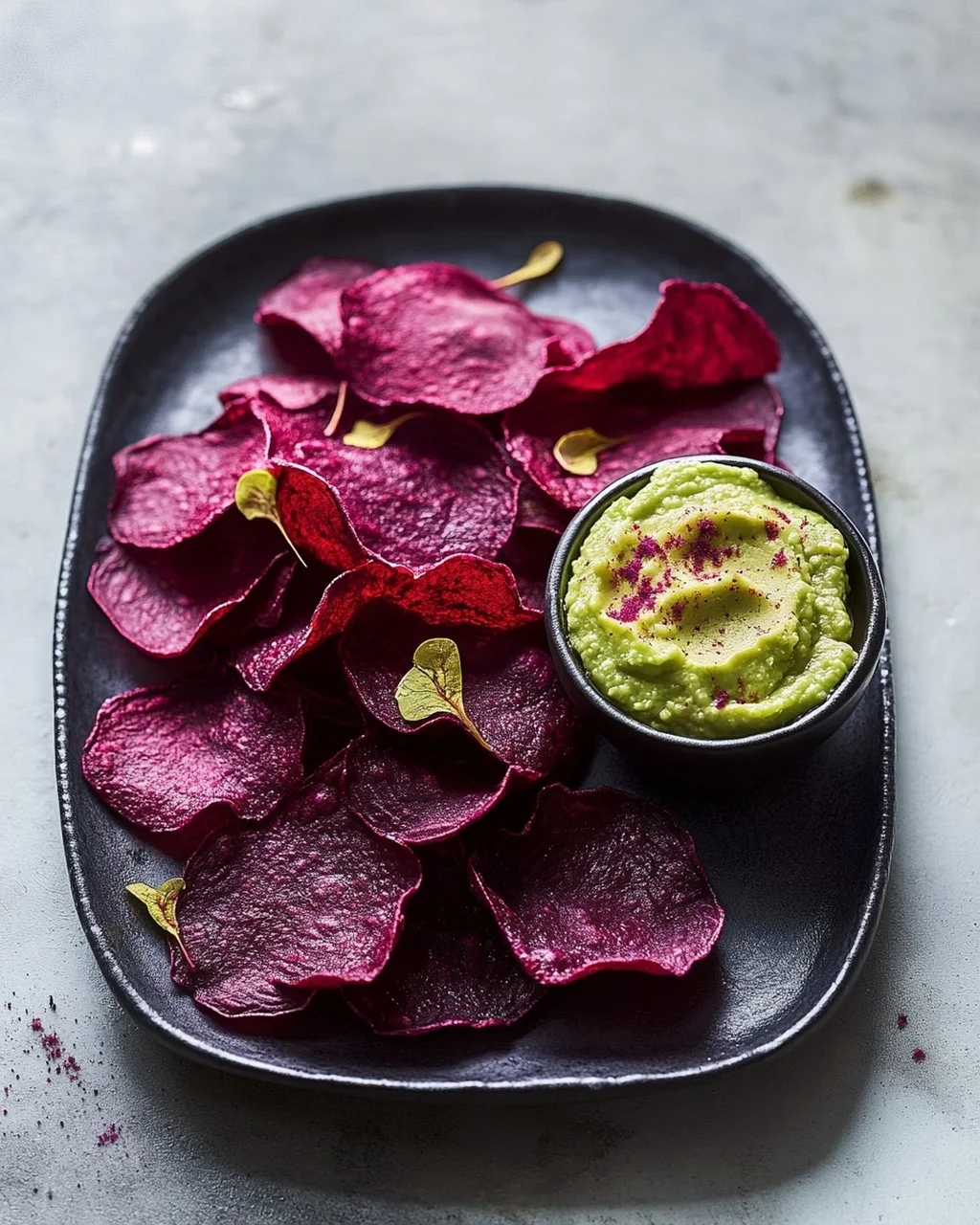 Crispy Rote Bete Chips mit Avocadocreme Dip – Gesund & Lecker!