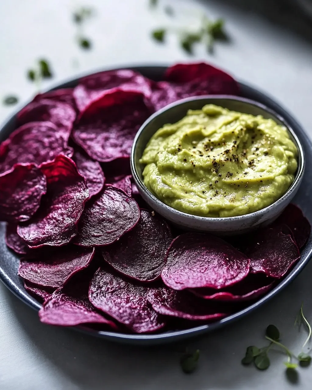 Crispy Rote Bete Chips mit Avocadocreme Dip – Gesund & Lecker!