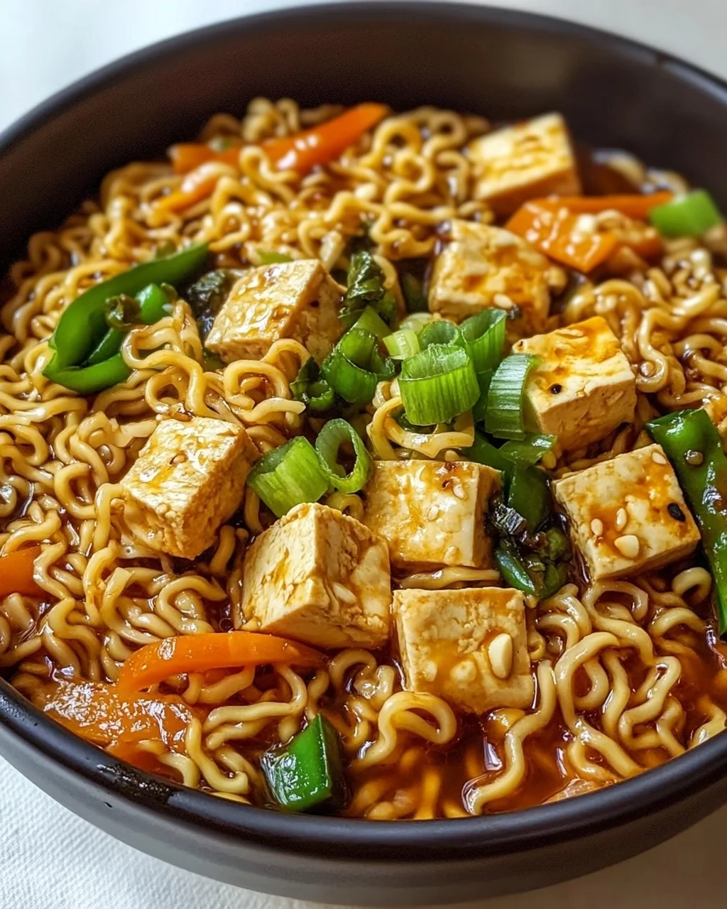 Einfache vegane Ramen-Nudeln mit köstlicher Sauce Rezept