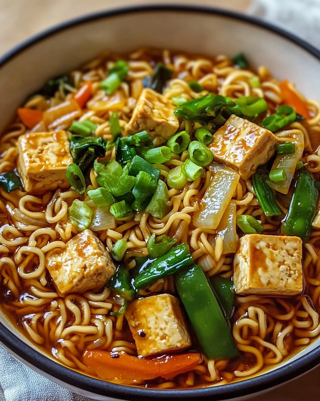 Einfache vegane Ramen-Nudeln mit köstlicher Sauce Rezept