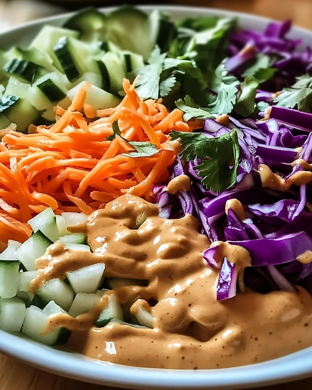 Frühlingsrollen-Salat mit Erdnussoße für jeden Anlass