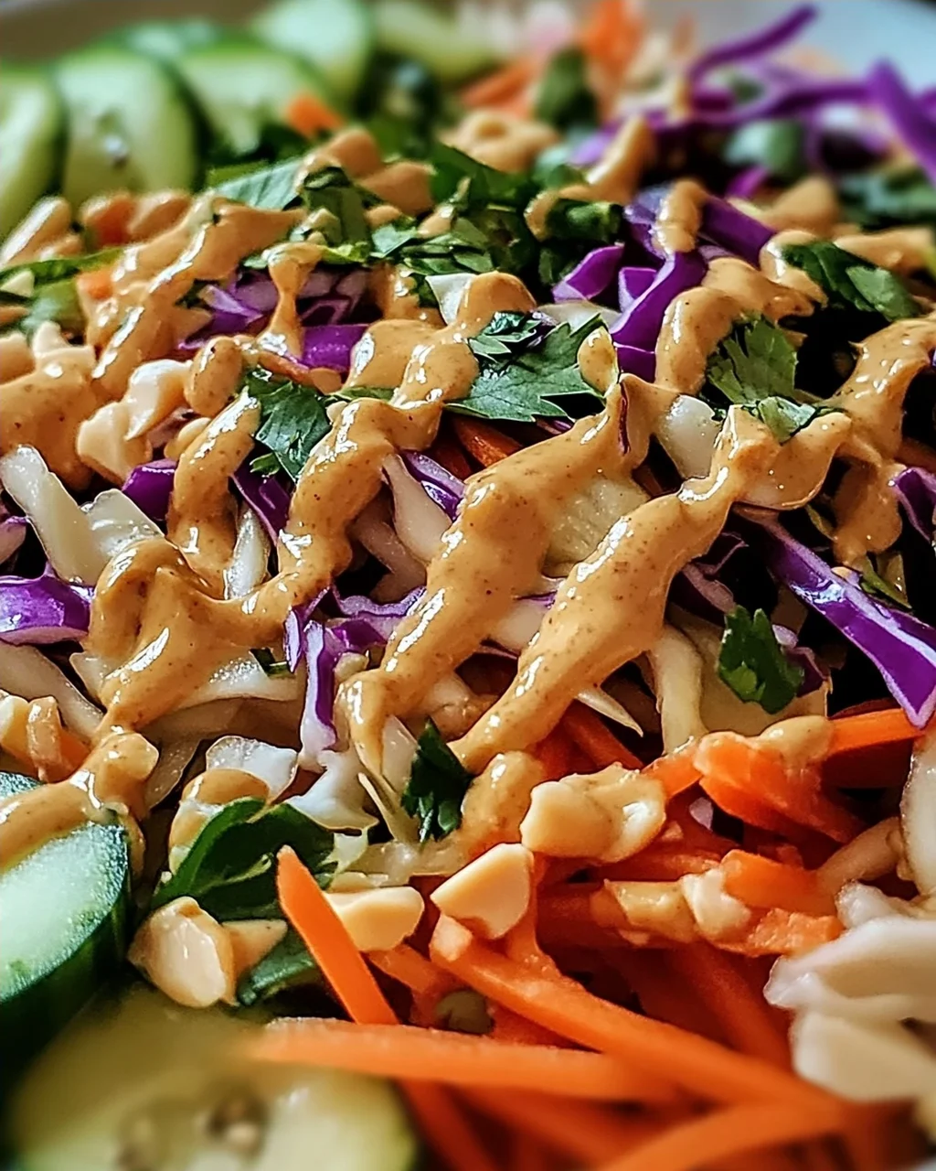 Frühlingsrollen-Salat mit Erdnussoße für jeden Anlass