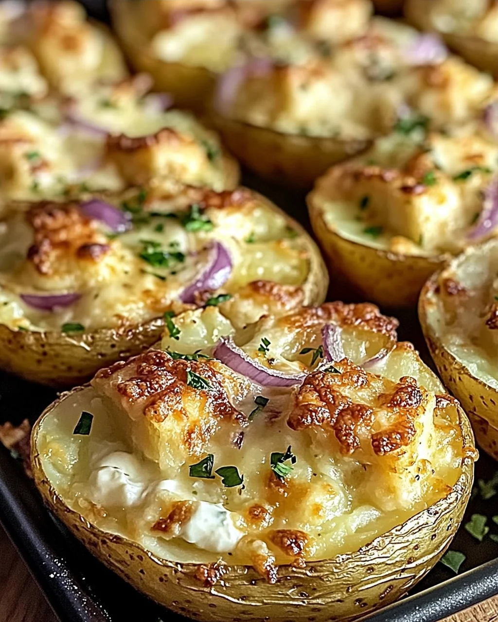 Gefüllte Kartoffeln nach Flammkuchen-Art Rezept