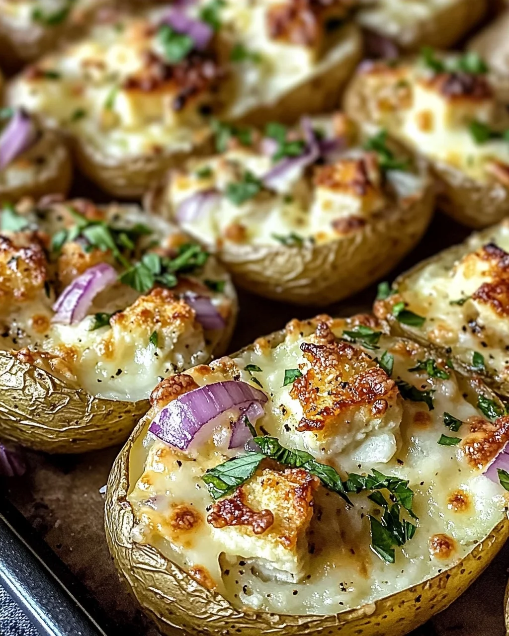 Gefüllte Kartoffeln nach Flammkuchen-Art Rezept
