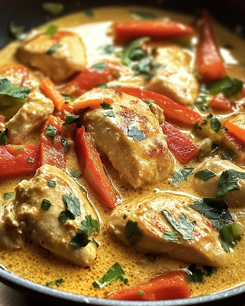 Hähnchen-Pfanne mit Kokosmilch