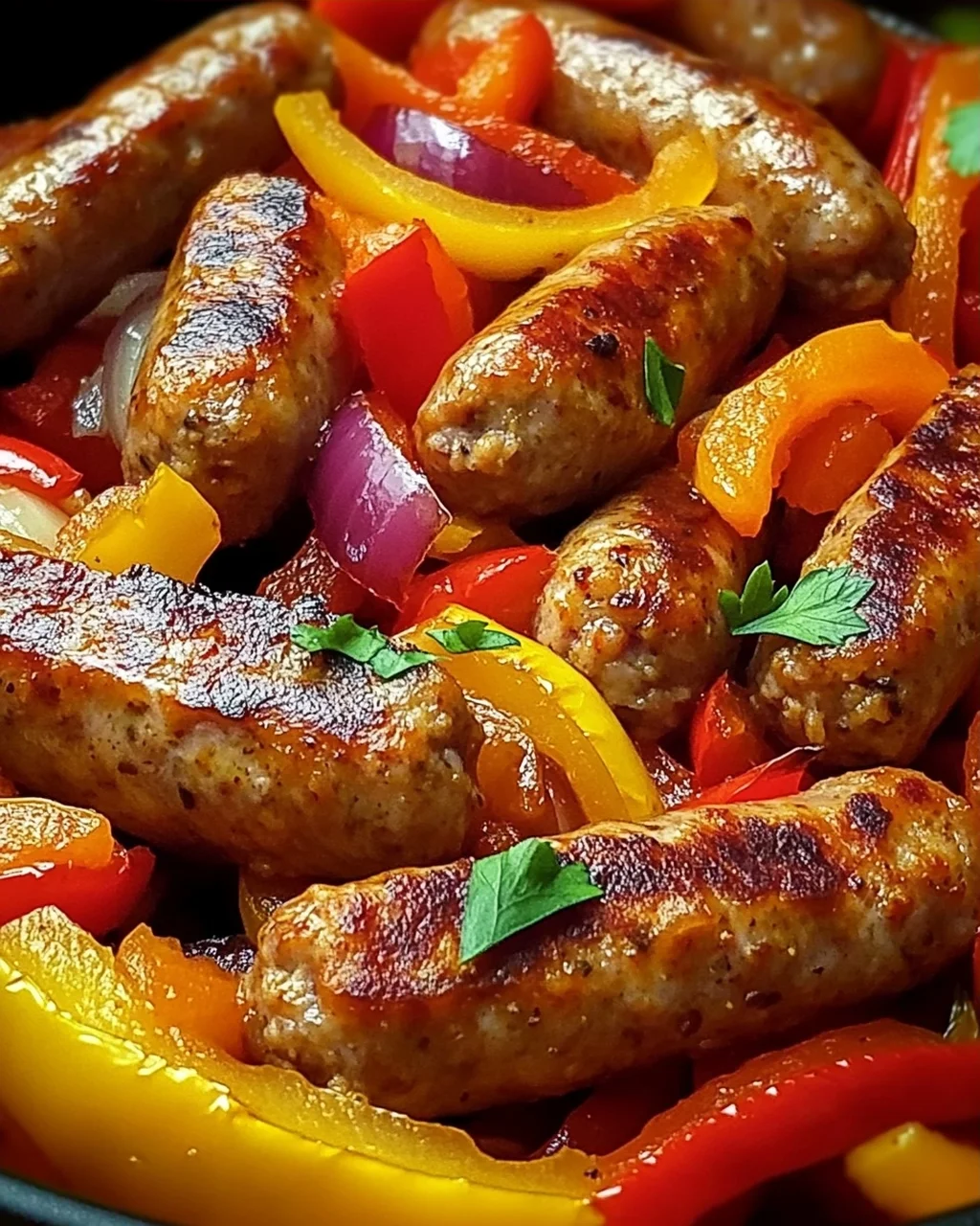 Italienische Wurst mit Paprika und Zwiebeln