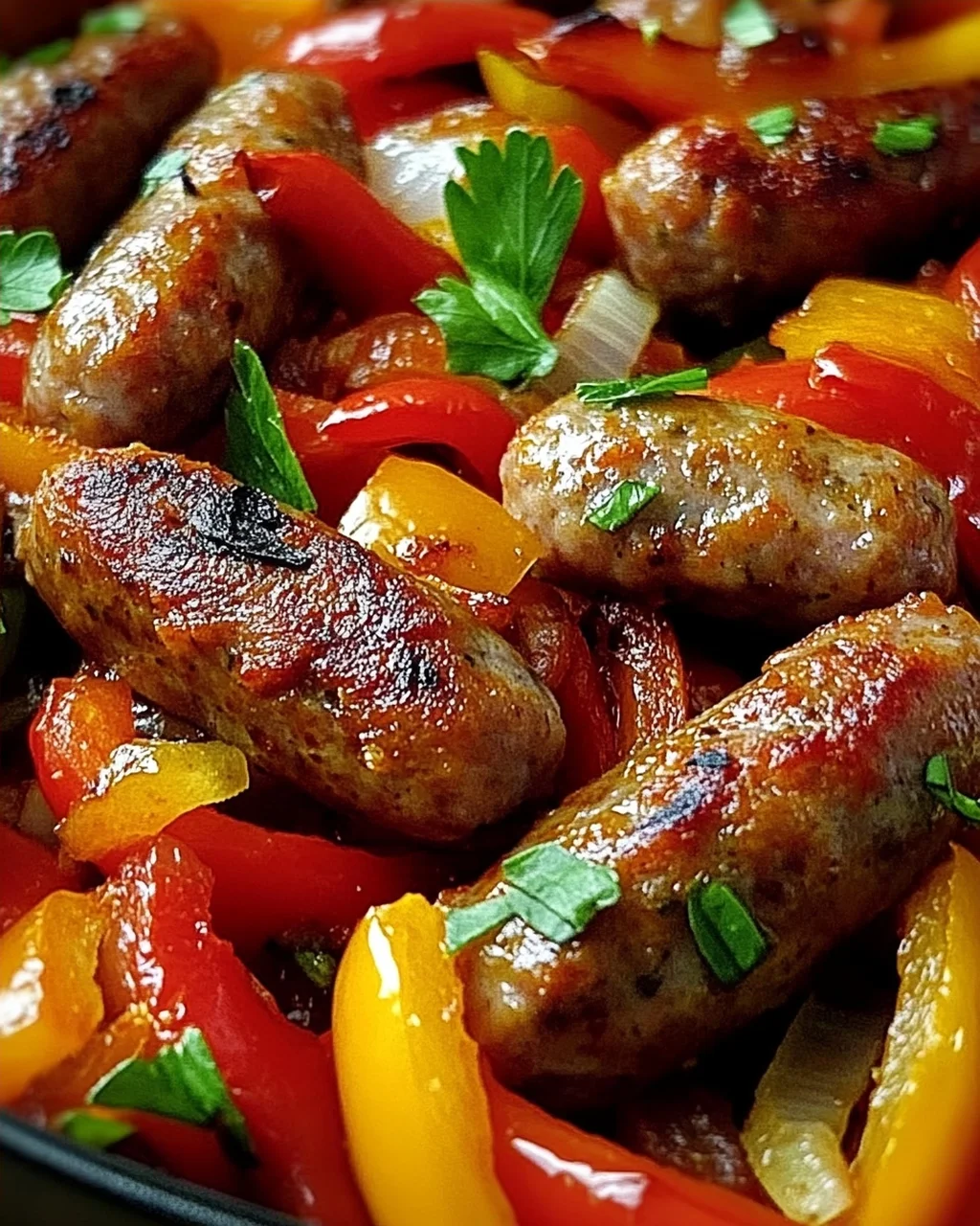 Italienische Wurst mit Paprika und Zwiebeln