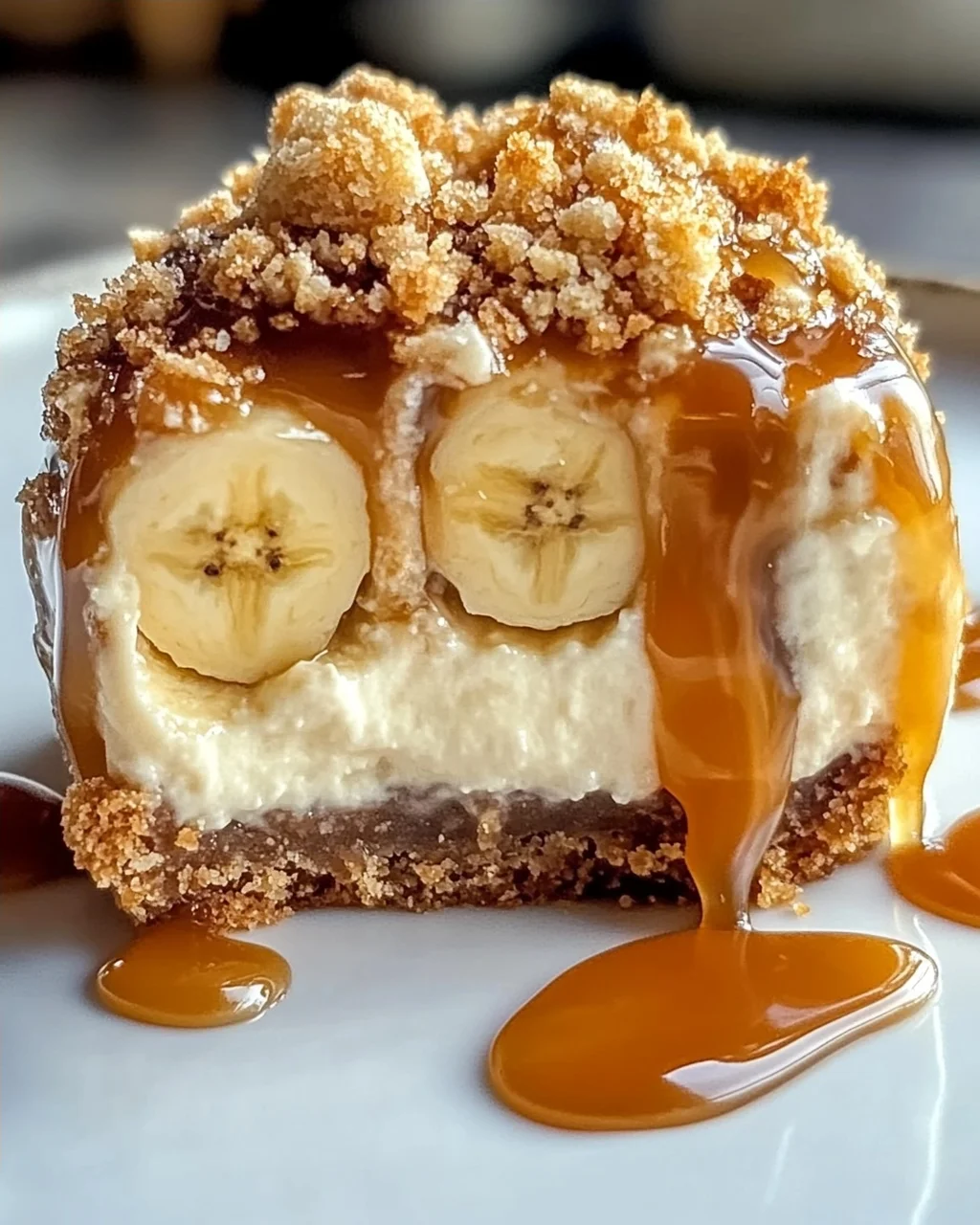 Karamell-Bananen-Käsekuchen-Crunch-Bomben ganz leicht