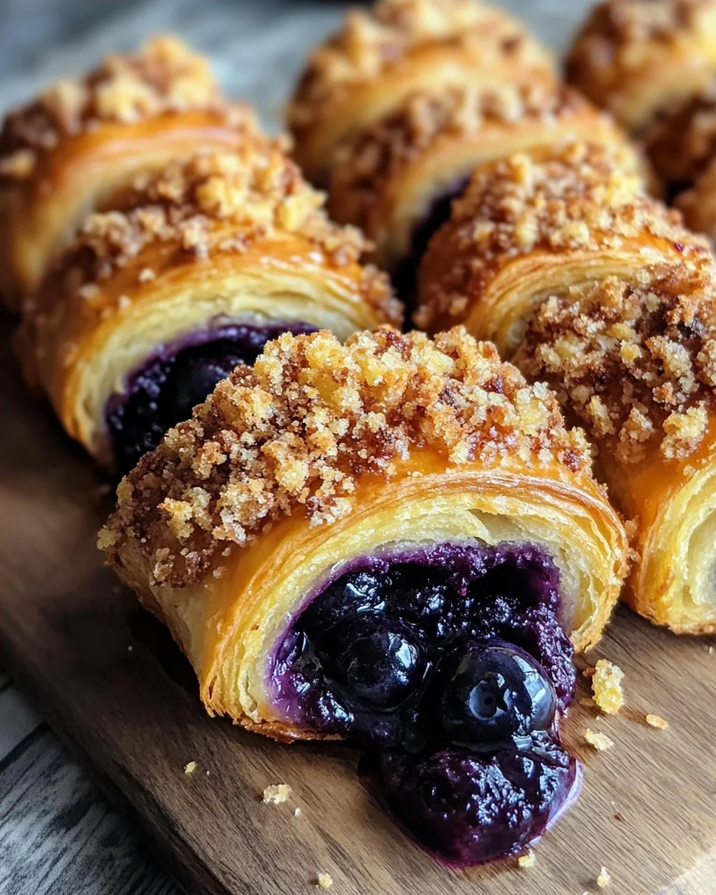 Kartoffelhörnchen mit Blaubeeren & Streuseln