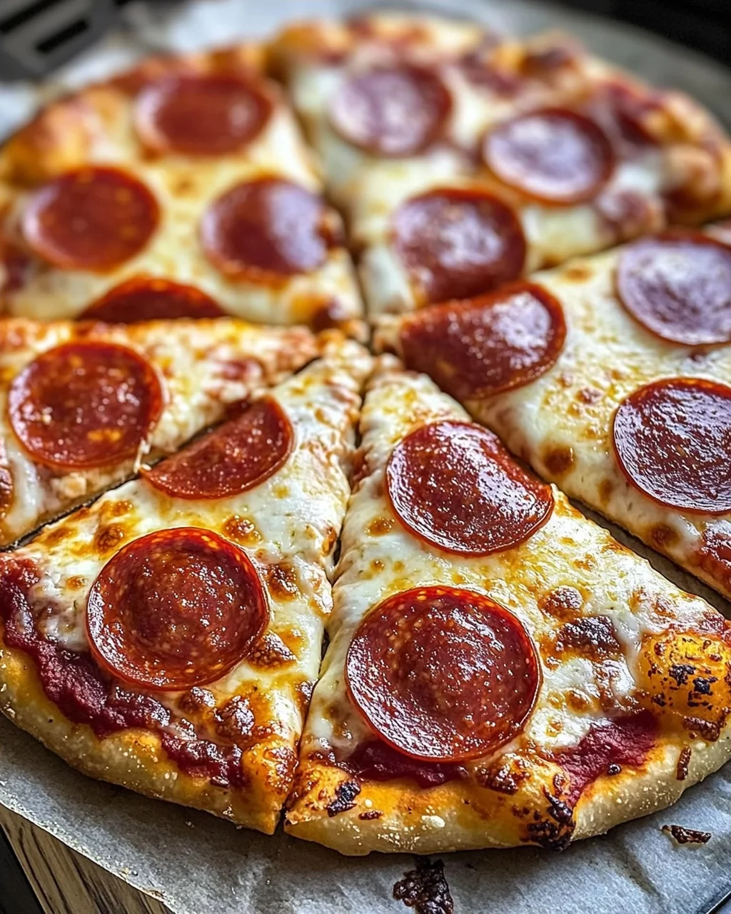Klassische Heißluftfritteuse Hüttenkäse Pizzaboden