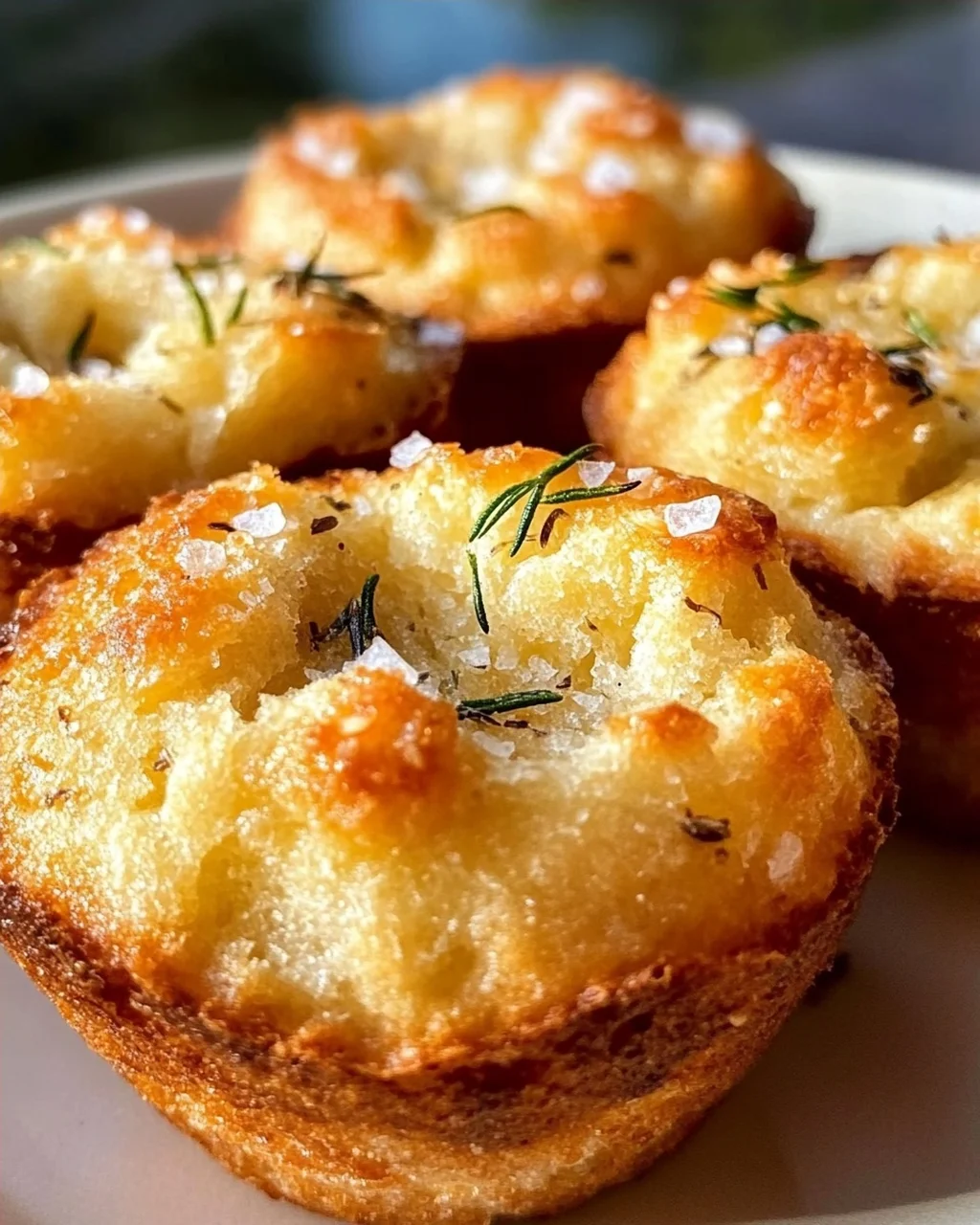 Knusprige Goldene Knoblauch-Rosmarin Focaccia Muffins