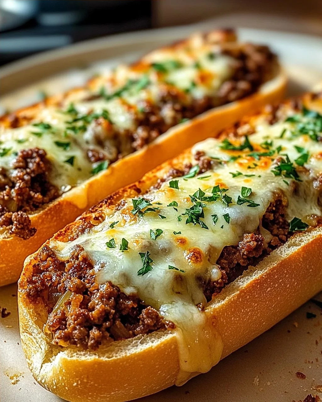 Knusprige überbackene Hackfleisch Baguettes – Nie wieder matschig!