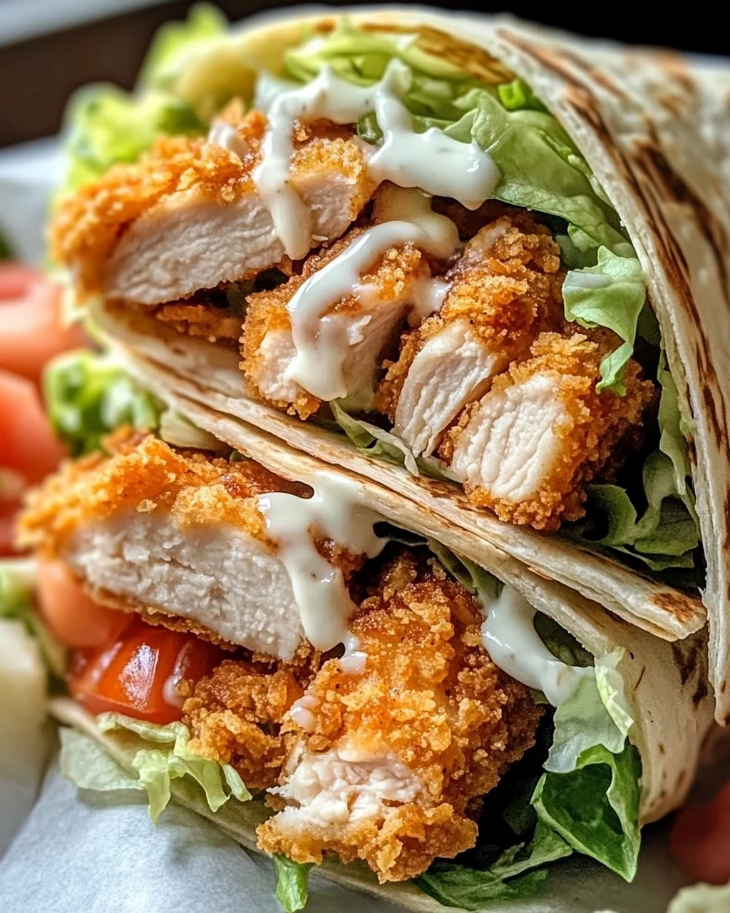 Knuspriger Chicken Ranch Snack Wrap