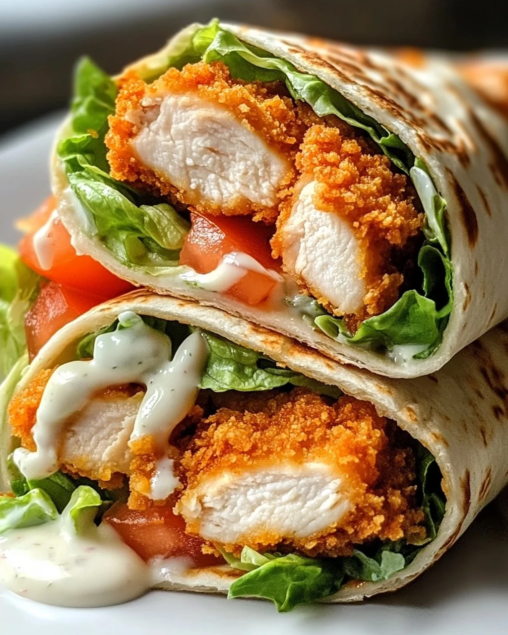 Knuspriger Chicken Ranch Snack Wrap