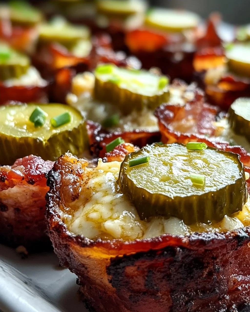 Leckere Käse-Dill-Gurken Rinderspeck-Shots – Schnell & Knusprig
