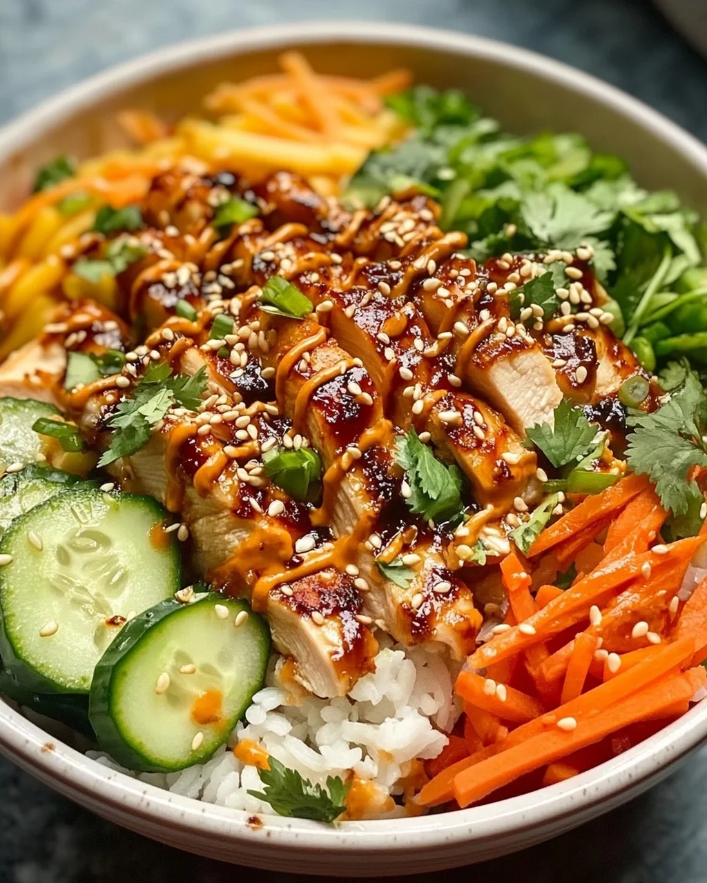 Leckeres Bang Bang Chicken Bowl Rezept für jeden Tag!
