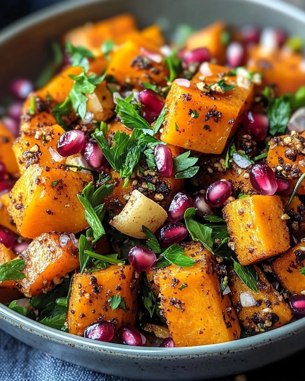 Libanesischer Gerösteter Kürbissalat: Würzig, frisch & gesund!