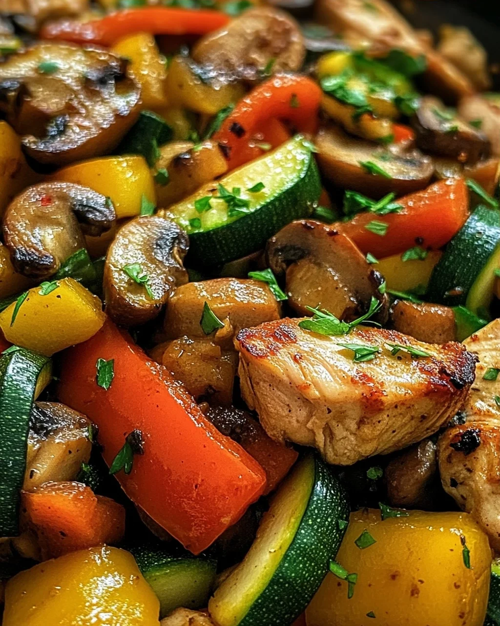 Low-Carb Gemüsepfanne mit Geflügel
