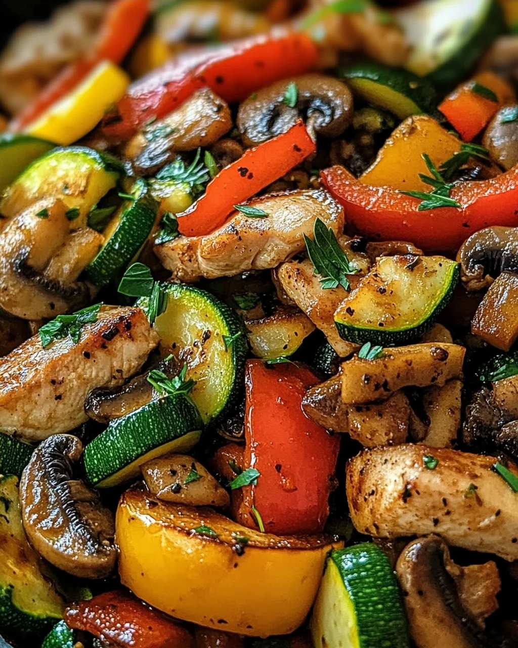 Low-Carb Gemüsepfanne mit Geflügel