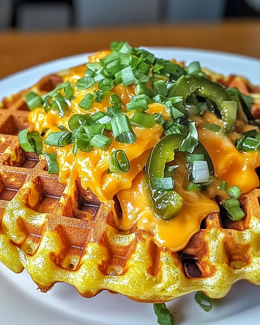 Maisbrotwaffel mit herzhaften Toppings genießen