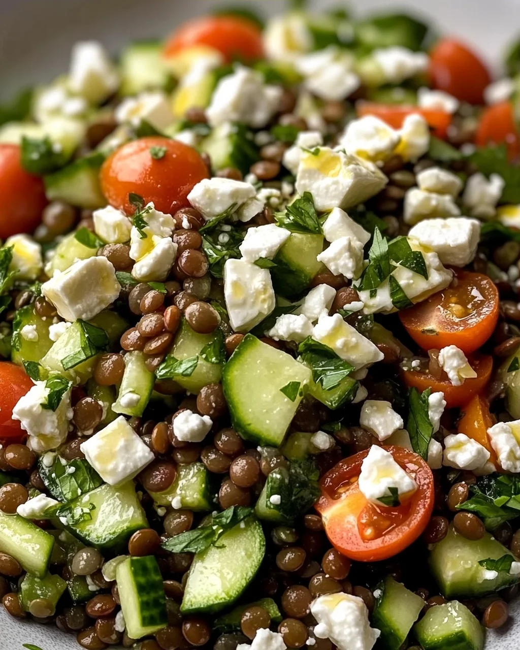 Mediterraner Linsensalat mit Feta: Schnell, frisch & gesund!