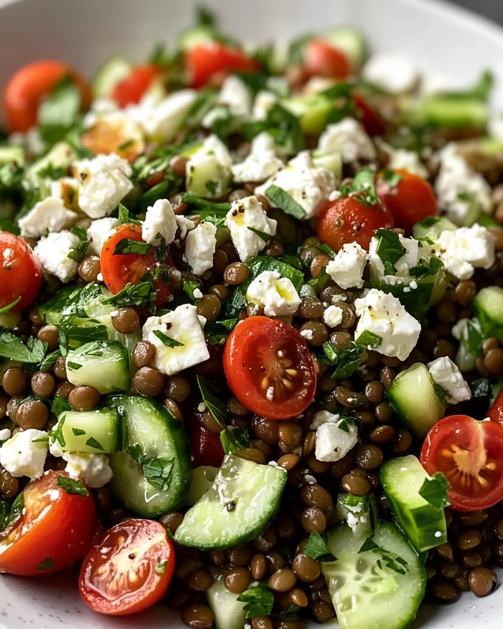 Mediterraner Linsensalat mit Feta: Schnell, frisch & gesund!