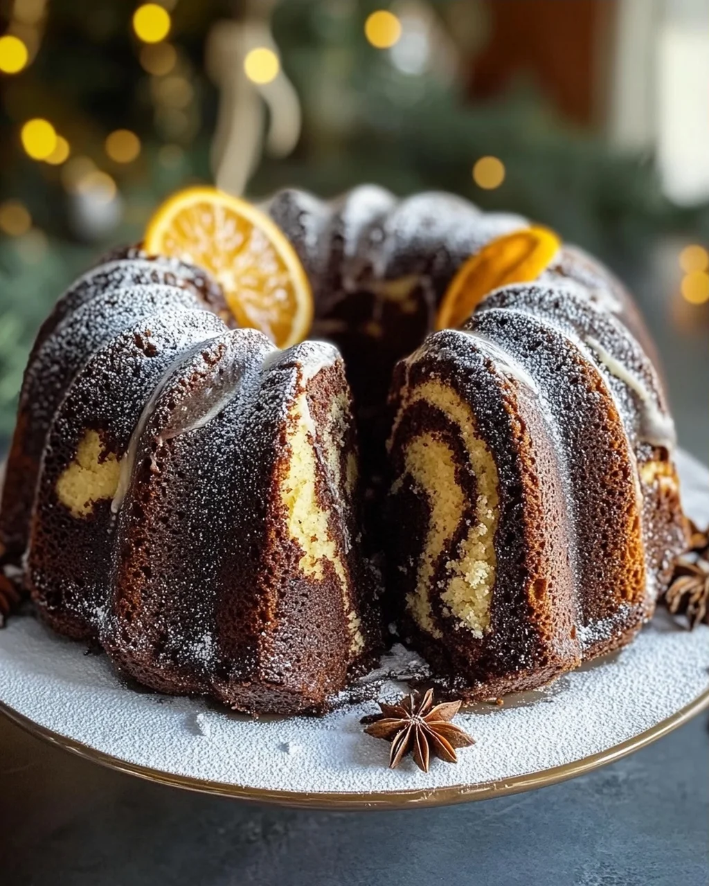 Mein Winter Weihnachtskuchen Marmor Lebkuchen Gugelhupf