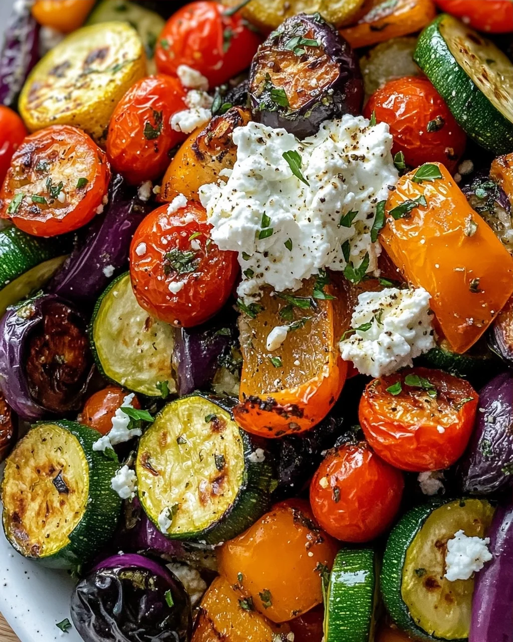Ofengemüse mit Feta und Kräuterjoghurt vom Blech