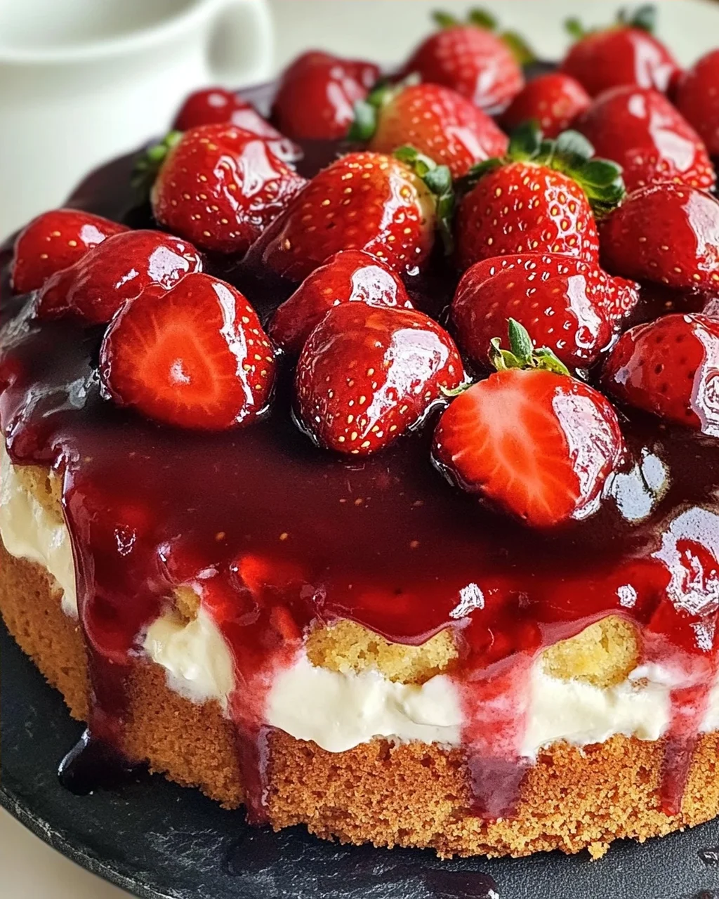 Omas Erdbeerkuchen mit Pudding