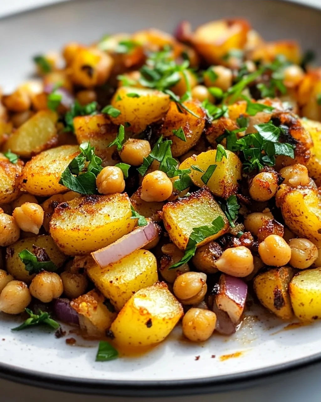 Rauchiger Paprika-Kichererbsen-Kartoffel-Hash – Lecker & Vegan