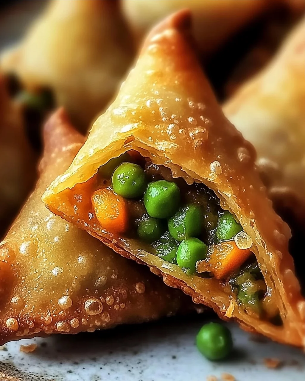 Reis-Papier-Samosas mit würziger Gemüsefüllung
