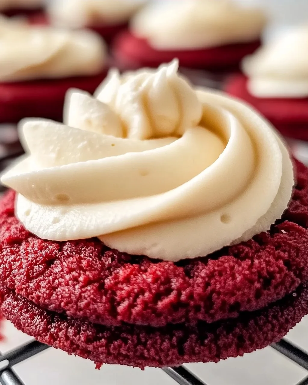 Rote Samtplätzchen mit Frischkäsefrosting ganz einfach