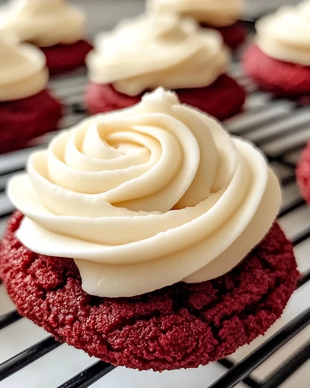 Rote Samtplätzchen mit Frischkäsefrosting ganz einfach