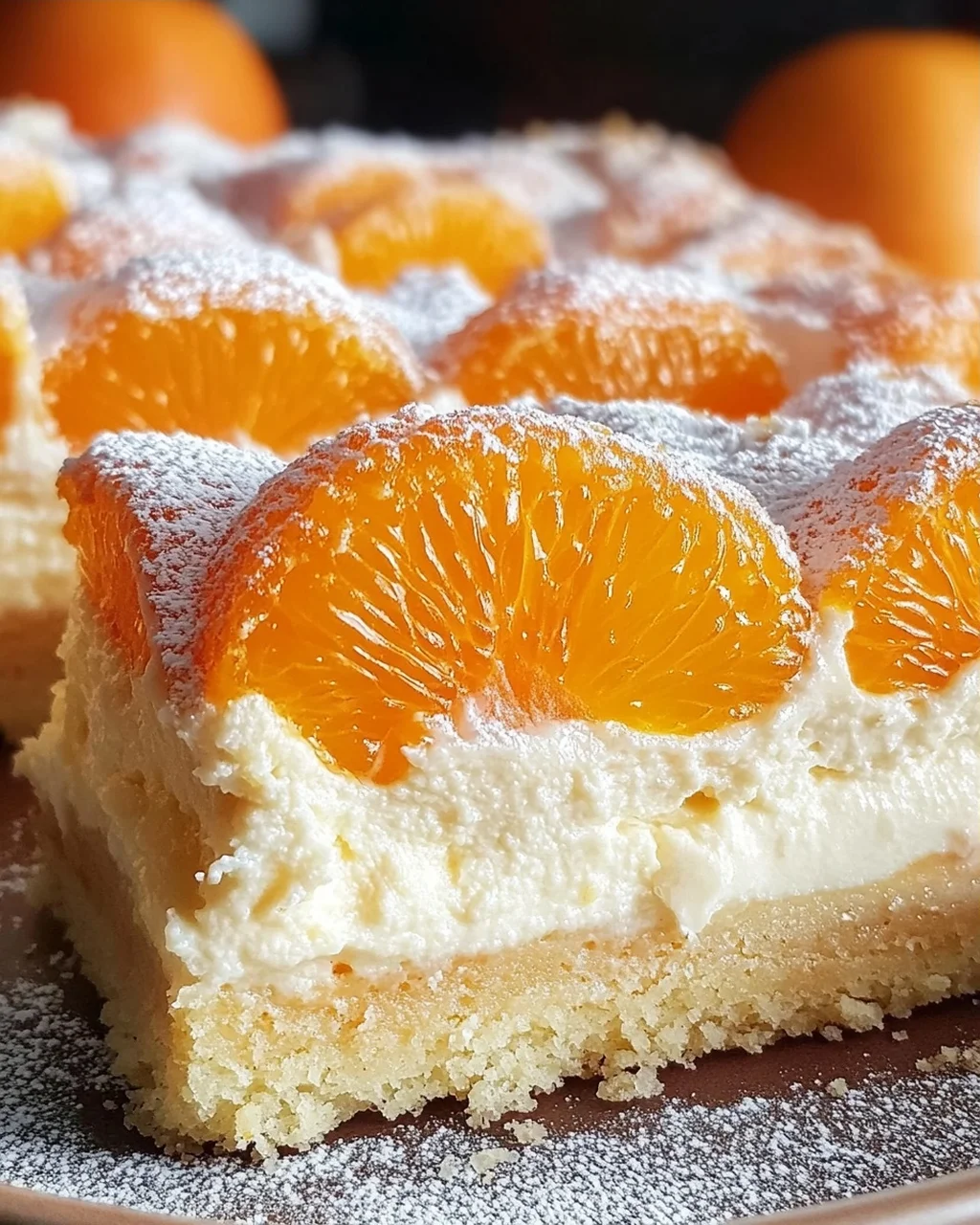 Schmandkuchen vom Blech mit Mandarinen