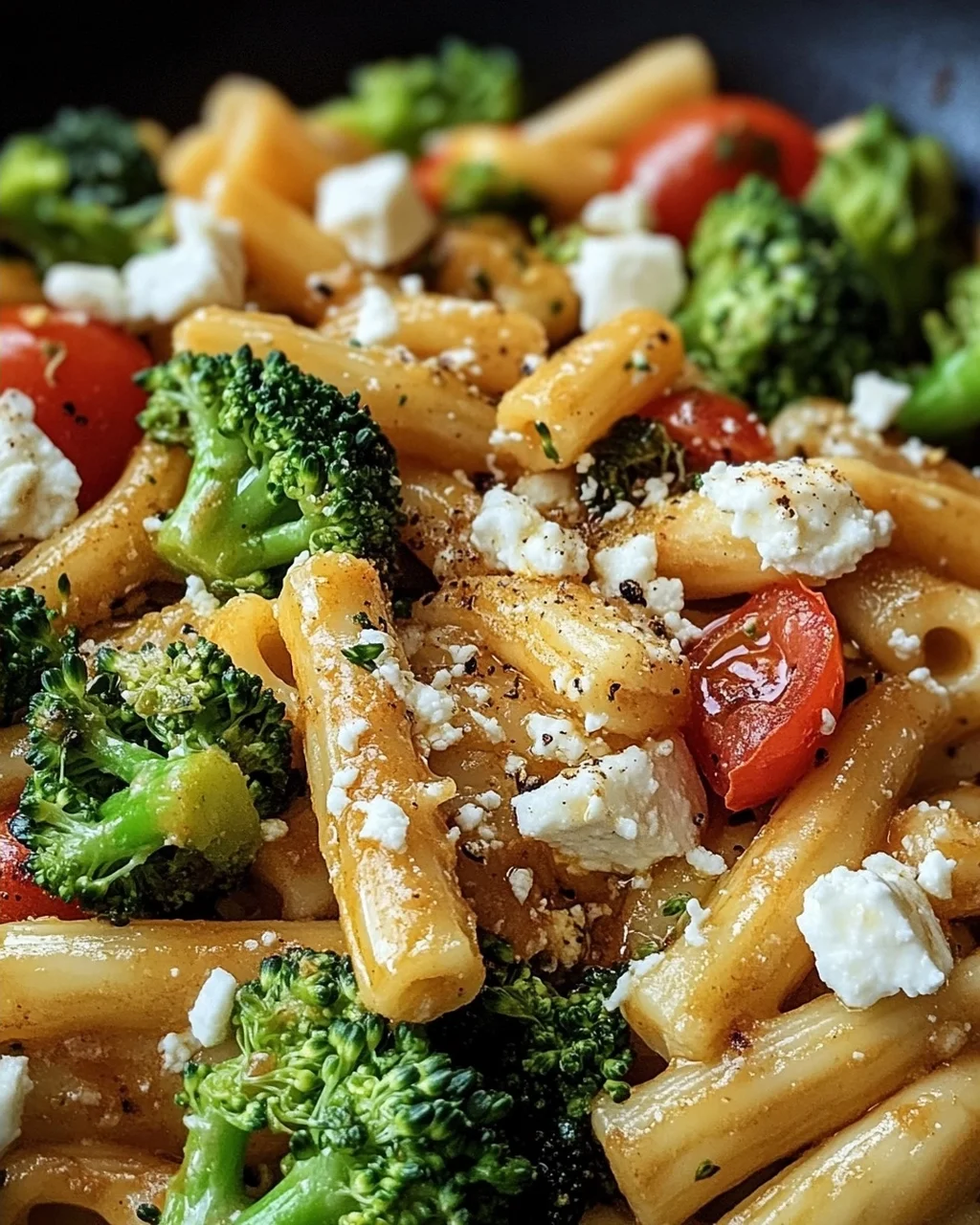 Schupfnudelpfanne mit Brokkoli, Feta und Tomaten