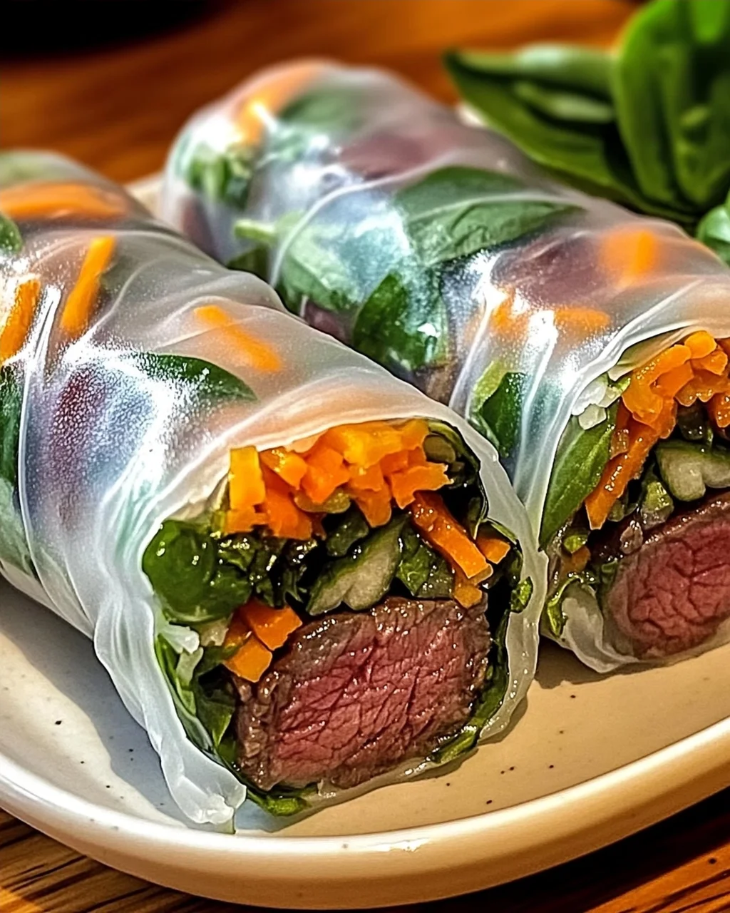 Thai-Basilikum-Rindfleisch-Rollen in 30 Minuten