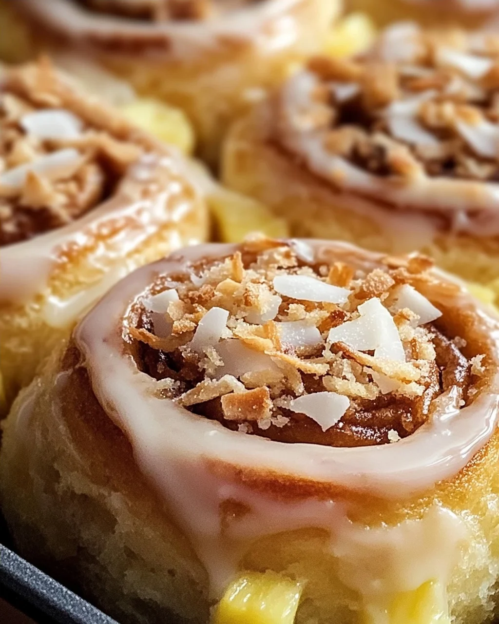 Tropische Zimtschnecken mit fruchtiger Füllung