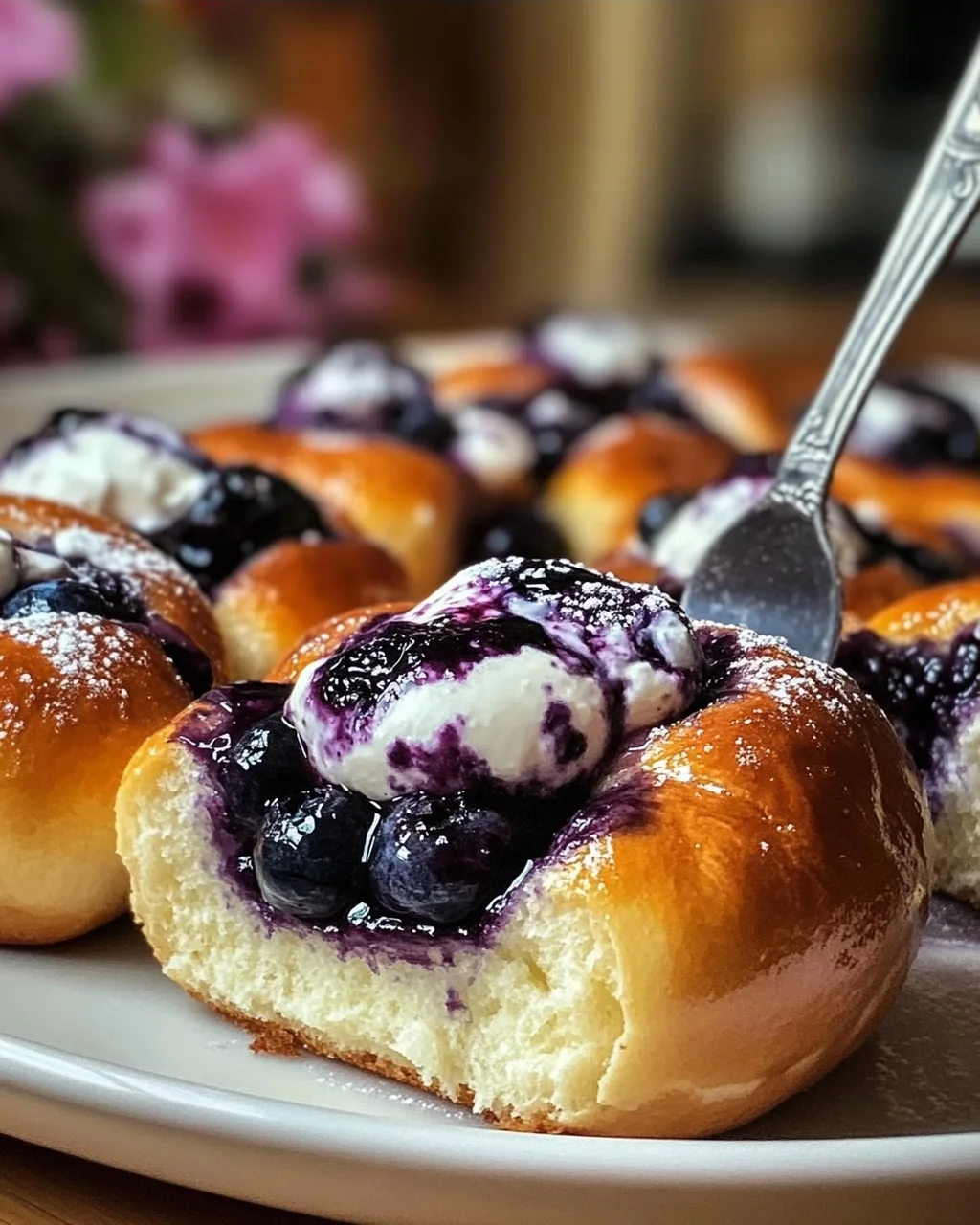 Wilde Blaubeer Ricotta Süße Brötchen zum Verlieben