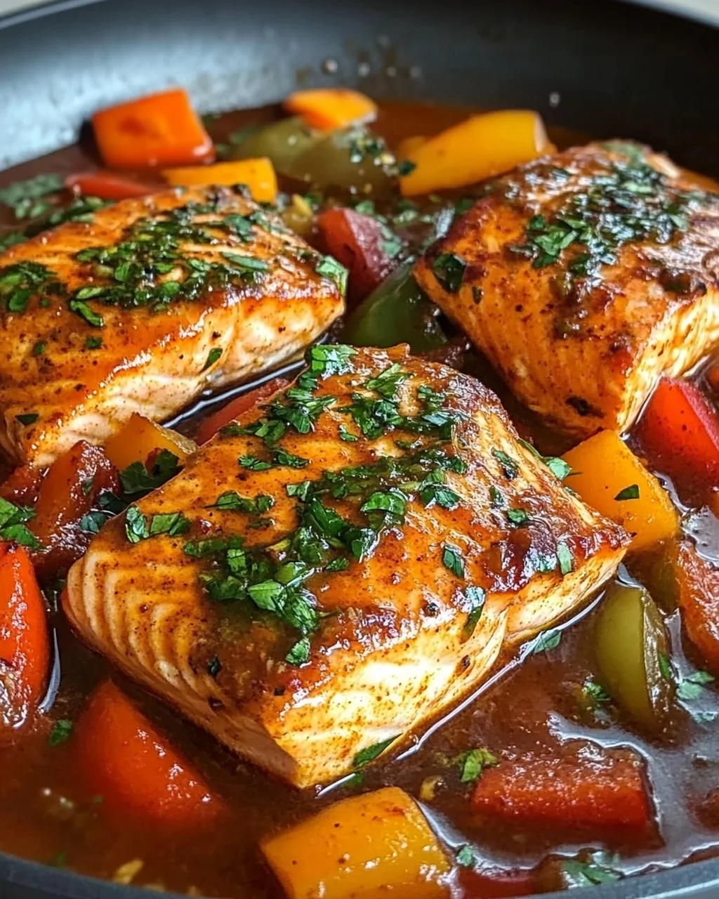 Würziger marokkanischer Fisch in reichhaltiger Soße