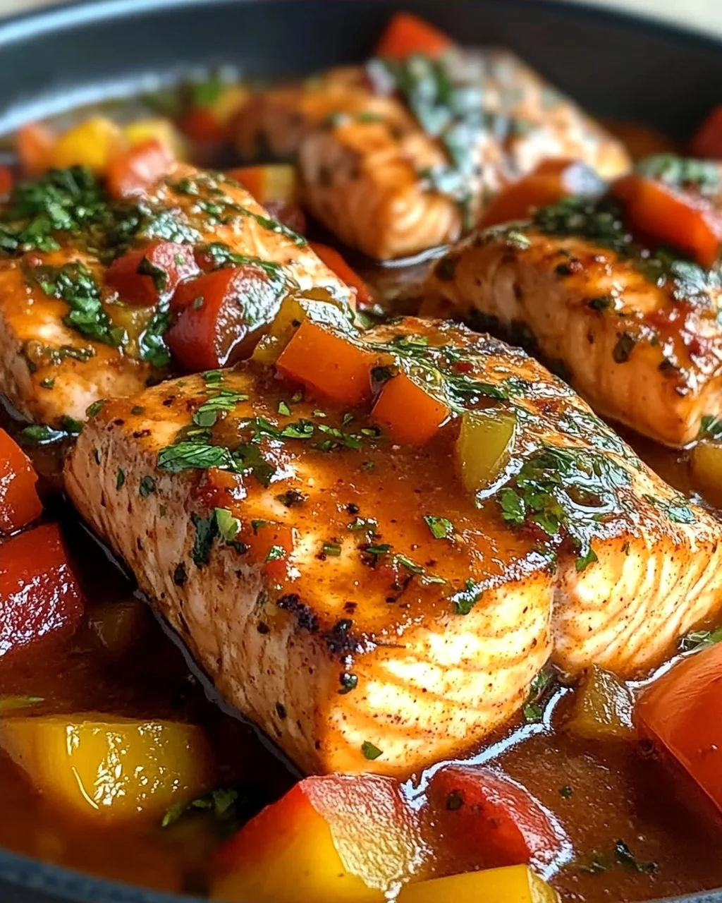 Würziger marokkanischer Fisch in reichhaltiger Soße