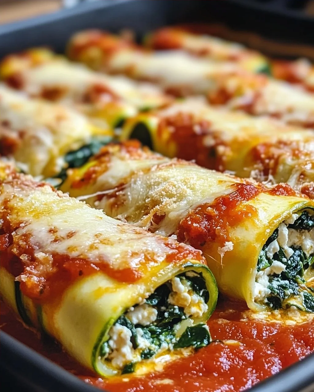 Zucchini-Cannelloni mit Ricotta-Spinat-Füllung